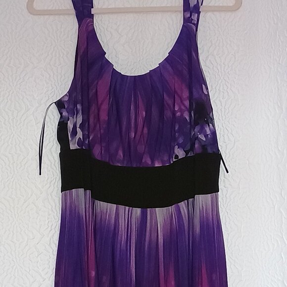 Dressbarn black and purple dress - Picture 1 of 9